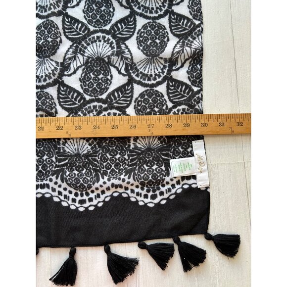 LILLY PULITZER BLACK AND WHITE SCARF - Picture 6 of 6